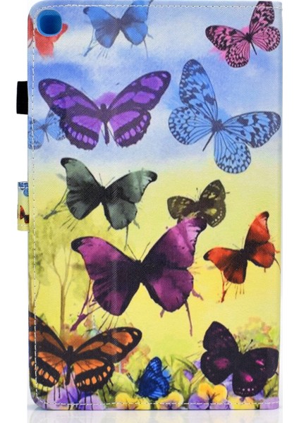 Samsung Galaxy Tab A7 (2020) T500 Renkli Çizim Kılıfı Renkli Kelebekler fırsatları