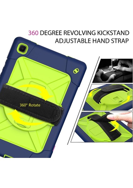 Samsung Galaxy Tab A7 10.4 (2020) T500 Kılıfı Lacivert + Sarı-Yeşil modelleri