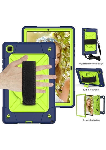 Samsung Galaxy Tab A7 10.4 (2020) T500 Kılıfı Lacivert + Sarı-Yeşil fırsatları