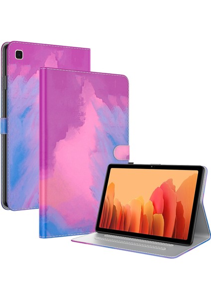 Samsung Galaxy Tab A7 10.4 2020 T500 / T505 Için Pu Kılıf Mor Kırmızı