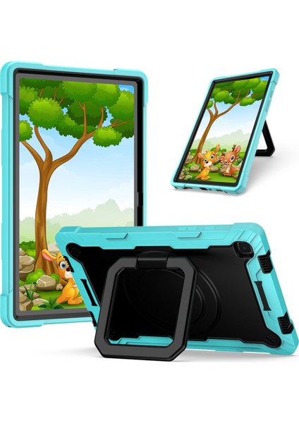 Samsung Galaxy Tab A7 10.4 (2020) T500 / T505 Pc Kılıfı Nane Yeşil + Siyah