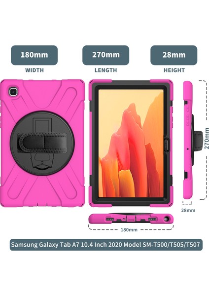 Samsung Galaxy Tab A7 10.4 2020 T500 / T505 Kılıfı Kırmızı Gül modelleri