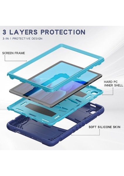 Samsung Galaxy Tab A7 T500 Pc + Silikon Kılıf Navyblue + Mavi fırsatları