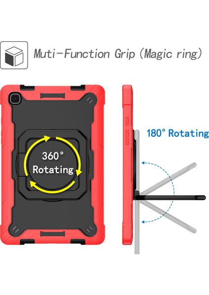 Samsung Galaxy Tab A7 10.4 (2020) T500 / T505 Pc Kılıfı Kırmızı + Siyah modelleri