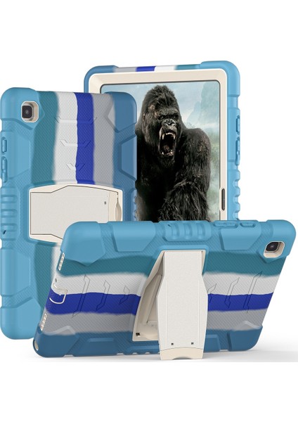 Samsung Galaxy Tab A7 T500 Pc + Silikon Kılıf Renkli Mavi