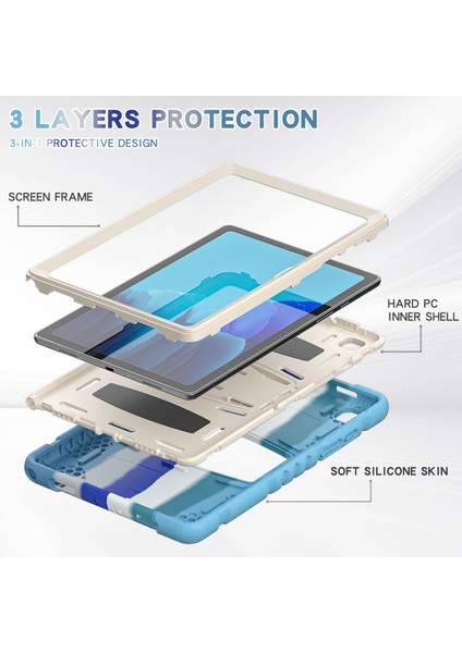 Samsung Galaxy Tab A7 T500 Pc + Silikon Kılıf Renkli Mavi fırsatları