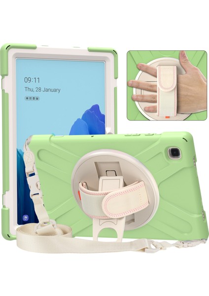 Samsung Galaxy Tab A7 (2020) T500 Silikon + Pc Kılıfı Matcha Yeşil