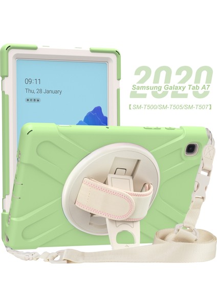 Samsung Galaxy Tab A7 (2020) T500 Silikon + Pc Kılıfı Matcha Yeşil modelleri
