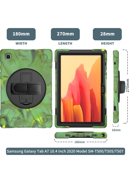 Samsung Galaxy Tab A7 10.4 2020 T500 / T505 Kılıfı Kamuflaj