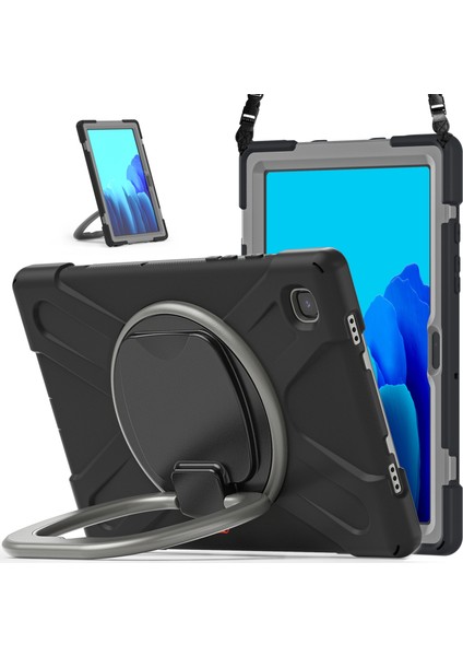 Samsung Galaxy Tab A7 10.4 (2020) T500 / T505 Kılıfı Siyah + Gri