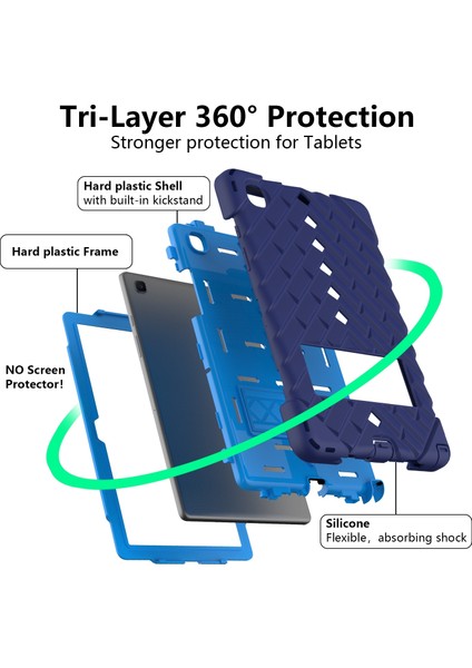 Samsung Galaxy Tab A7 10.4 Için Rhombus Robot Kılıfı (2020) Lacivert modelleri