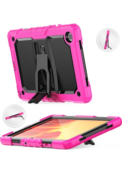 Silikon Pc Tablet Kılıf Samsung Galaxy Tab A7 2020 T500 Için Kırmızı Gül