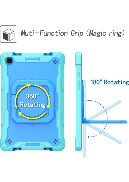 Samsung Galaxy Tab A7 10.4 (2020) T500 / T505 Pc Kılıfı Nane Yeşil + Mavi modelleri