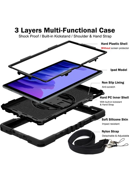 Silikon + Pc Kılıf Samsung Galaxy Tab A7 10.4 (2020) T500 / T505 Siyah fiyatları