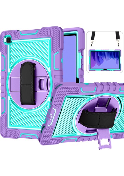 Silikon + Pc Kılıf Samsung Galaxy Tab A7 10.4 (2020) T500 / T505 Mor + Nane Yeşili