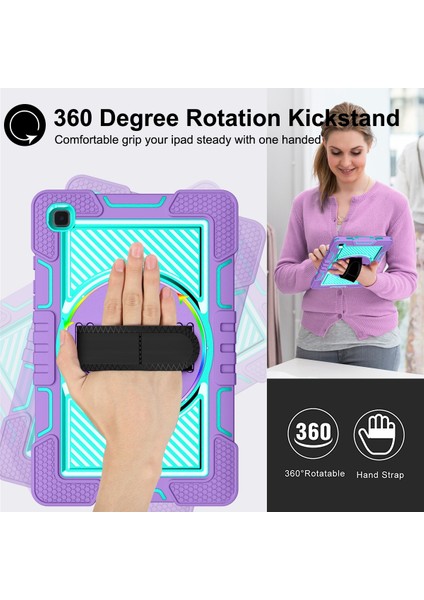 Silikon + Pc Kılıf Samsung Galaxy Tab A7 10.4 (2020) T500 / T505 Mor + Nane Yeşili modelleri