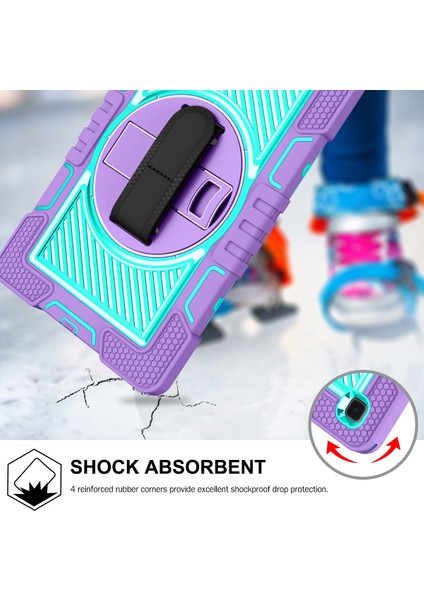 Silikon + Pc Kılıf Samsung Galaxy Tab A7 10.4 (2020) T500 / T505 Mor + Nane Yeşili fırsatları