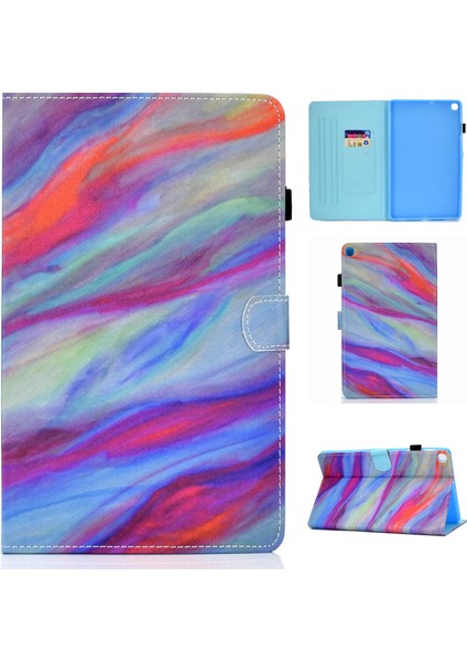 Samsung Galaxy Tab A7 (2020) T500 Renkli Çizim Kılıfı Renkli Mermer(Yurt Dışından) modelleri