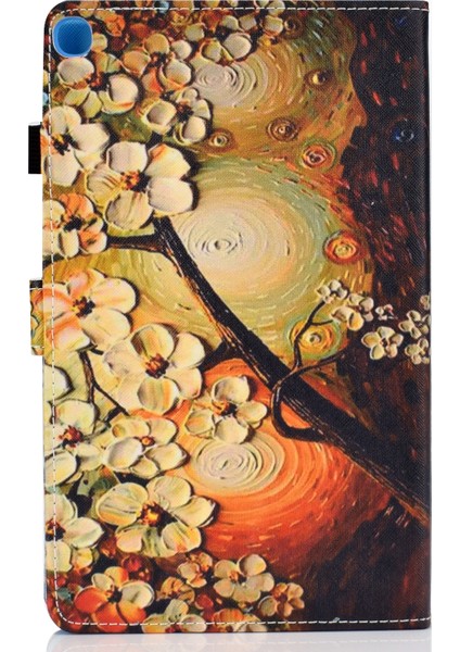 Samsung Galaxy Tab A7 (2020) T500 Renkli Çizim Kılıfı Erik Çiçeği fırsatları