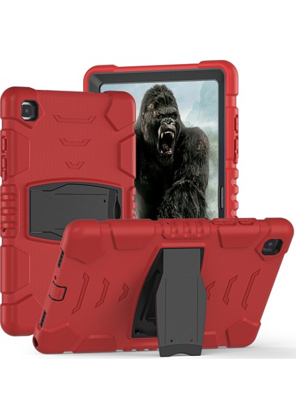 Samsung Galaxy Tab A7 T500 Pc + Silikon Kılıf Kırmızı + Siyah
