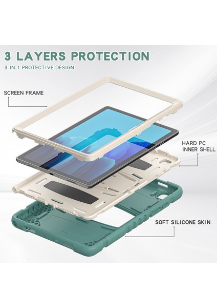 Samsung Galaxy Tab A7 T500 Pc + Silikon Kılıf Zümrüt Yeşili
