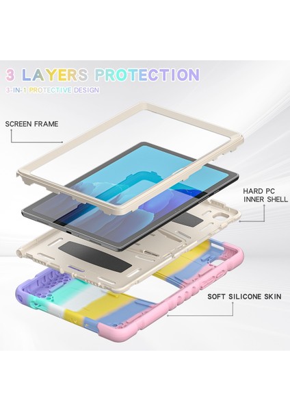 Samsung Galaxy Tab A7 T500 Pc + Silikon Kılıf Renkli Pembe fırsatları