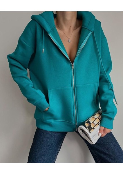 Bd Tam Fermuarlı Sweat Indigo