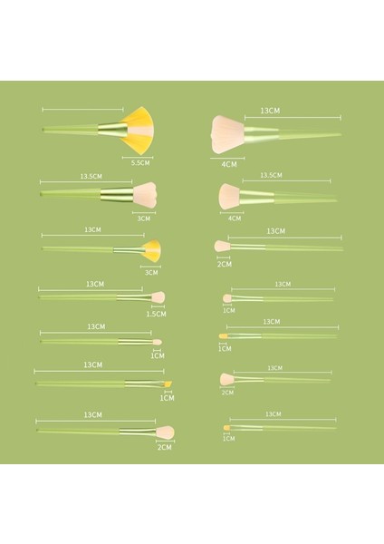 Puluz Makyaj Fırça Seti, Stil: Opp Torba Yeşil (Yurt Dışından)