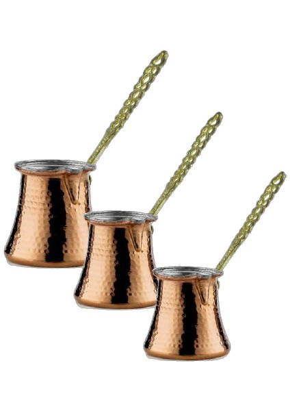 3 Adet Bakır Cezve