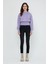 Kadın Kapüşonlu 3 Iplik Oversize Sweatshirt Lila 3