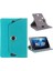 Huawei Matepad T10 9.7 Inç Uyumlu Fuchsia 360° Dönebilen Standlı Kapaklı Universal Tablet Kılıfı - Turkuaz 1