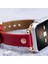 Apple Watch Uyumlu Kadın Deri Kordon Slim 38 40 41 mm Kırmızı 3