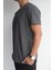 Koyugri Penye Erkek Bisiklet Yaka Kısa Kollu T-Shirt,OT-BT-21008 3