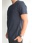 Siyah Penye Erkek Bisiklet Yaka Kısa Kollu T-Shirt,OT-BT-21011 4