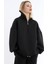 Özel Tasarım Fermuarlı Dik Yakalı Beli Büzgülü Rahat Sweatshirt 3