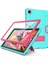 Samsung Galaxy Tab A7 10.4 (2020) T500 Pc Kılıfı Nane Yeşil + Gül Kırmızı 2