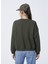 Ravello-Y Bisiklet Yaka Crop Düz Haki Kadın Sweatshirt 3