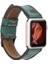 Apple Watch Uyumlu Deri Kordon 38-40-41MM Vintage V6 Yeşil Siyah Aksesuar 2