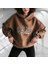B.h.v.r Göğüs Baskılı Kapüşonlu 4 Iplik Çok Kalın Tam Kışlık Oversize Yeni Stil Kadın Sweatshirt 1