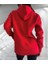 Kapüşonlu 4 Iplik Çok Kalın Tam Kışlık Pamuk Dokuma Oversize Kadın Sweatshirt 3