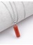 Red Jasper Doğal Taş Silindir Kesim Kolye 1