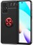 Redmi 10 Yüzüklü Kılıf Mıknatıslı Standlı Parmak Izi Bırakmayan Darbe Emici Dayanıklı Kapak Siyah Kırmızı 1
