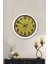 36 cm Beyaz Metal Sarı Duvar Saati 2