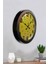 36 cm Siyah Metal Sarı Duvar Saati 4