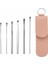 5 Set 6 1 Paslanmaz Çelik Bahar Spiral Taşınabilir Kulak Seçim, Özellik: Pembe Deri Kılıf (Yurt Dışından) 1