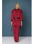 Dreamy Dantel Detaylı Kadife 3 Parça Sabahlıklı Pijama Takımı Bordo 3