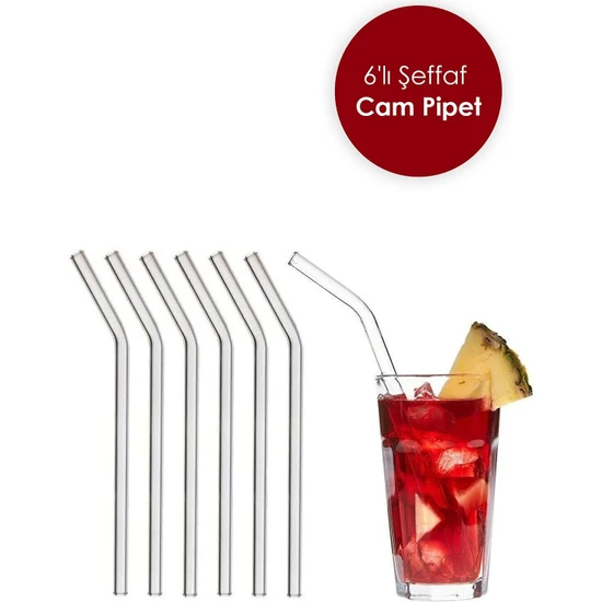 Yzhome Şeffaf 6'lı Cam Eğimli Pipet Cam Pipet