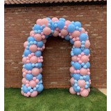 Bal10 Dünyası Makaron Balon Pembe Mavi Renk ve Balon Zinciri 100 Adet