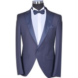Baggi Slim Fit Düz Papyon Kuşaklı Smokin Laci