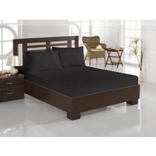 Çeyiz Diyarı Penye Tek Kişilik Lastikli Çarşaf Siyah